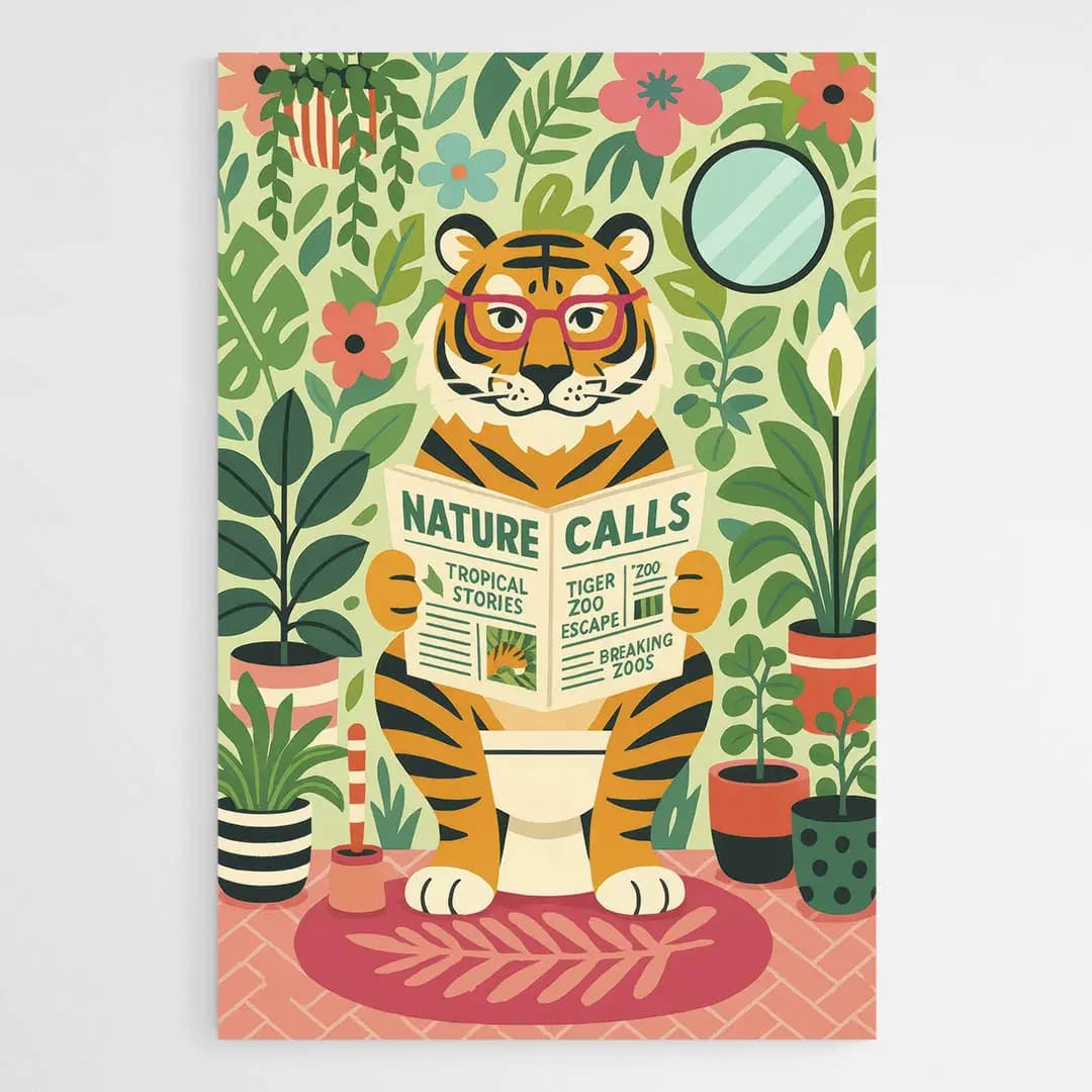 Tableau tigre WC Tableau sur aluminium 80x120