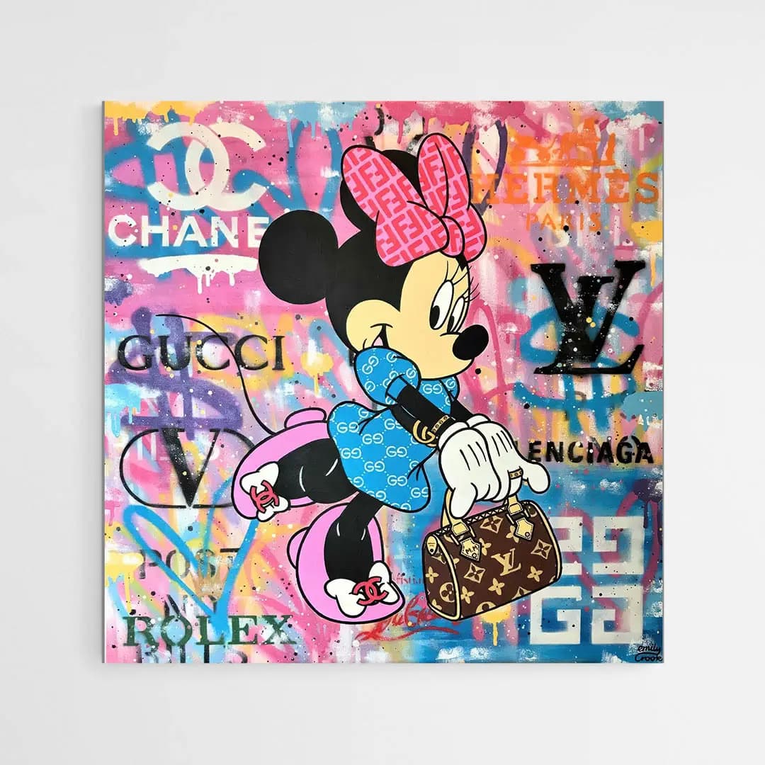 Tableau luxe street art Tableau avec cadre flottant 40x40