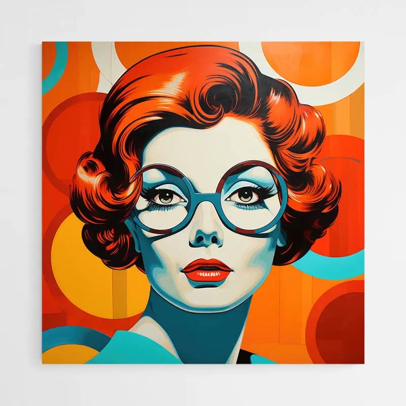 Tableau Pop Art Visage Femme Tableau monté sur châssis 60x60