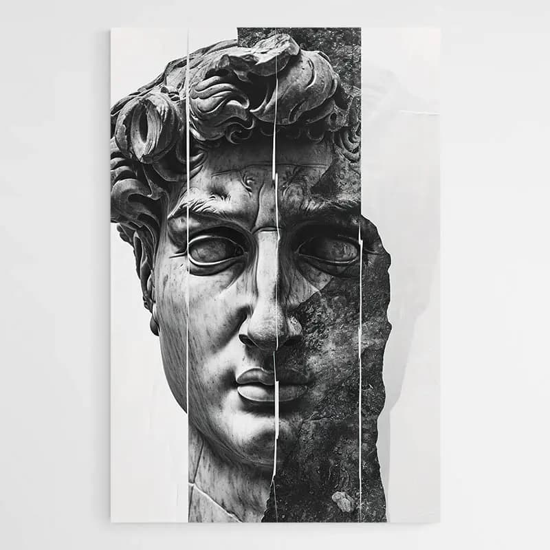 Tableau visage Statue David Poster sur papier photo 40x60