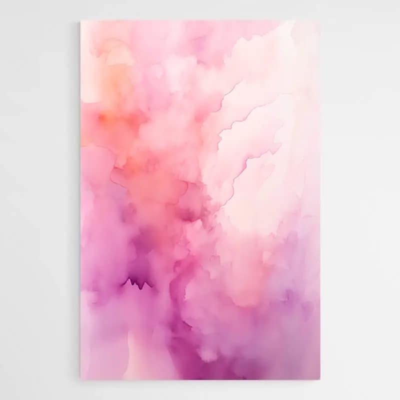 Tableau Aquarelle Rose Tableau avec cadre flottant 20x30