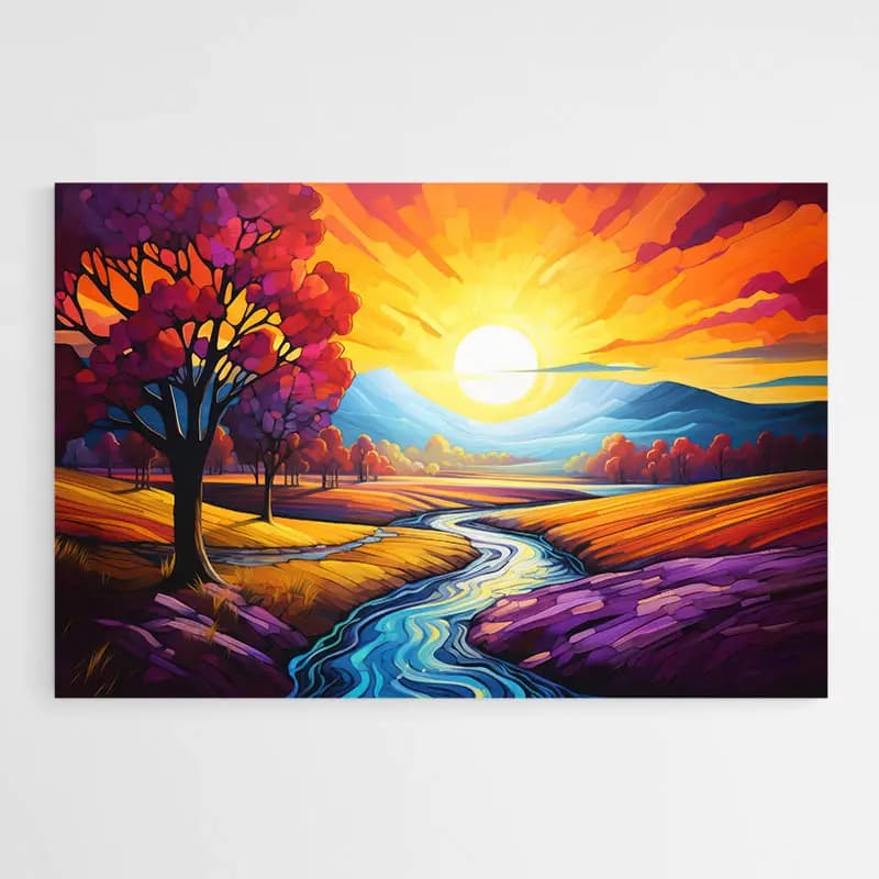 Tableau Coucher de Soleil Tableau monté sur châssis 60x90