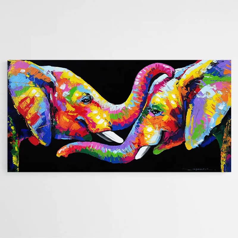 Tableau Éléphant Pop Art Tableau monté sur châssis 60x120