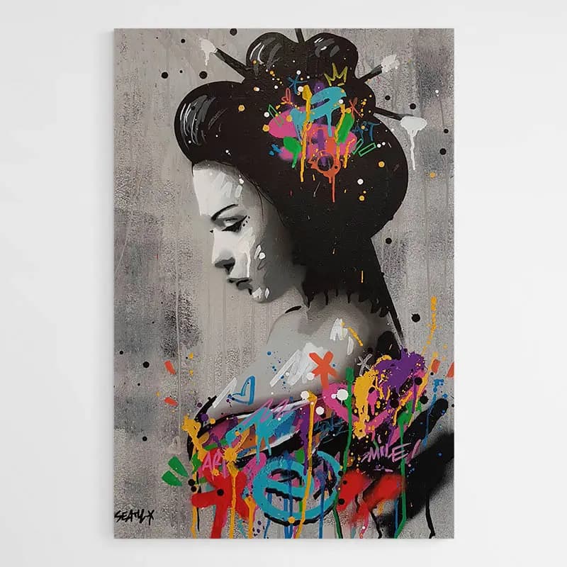 Tableau Geisha Moderne Tableau sur aluminium 60x90