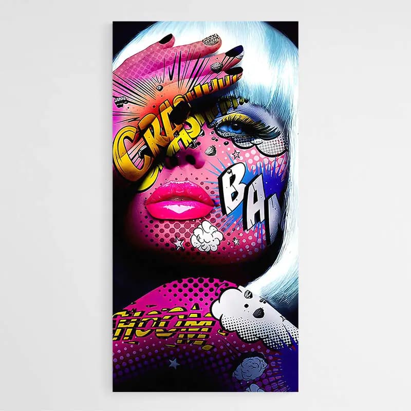 Tableau Pop Art Rose Tableau sur aluminium 60x120