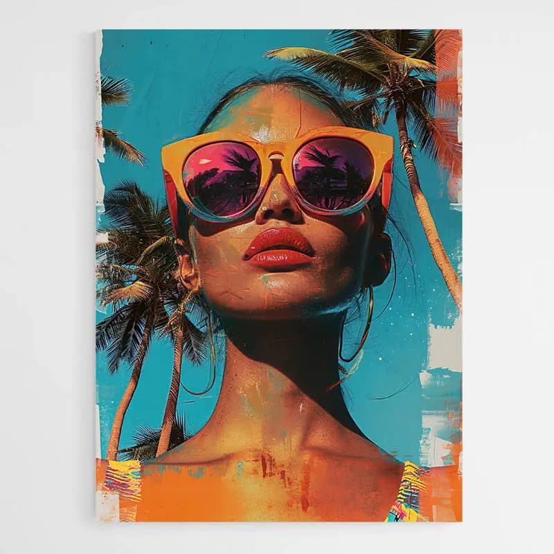 Tableau vintage glamour Tableau avec cadre flottant 60x80