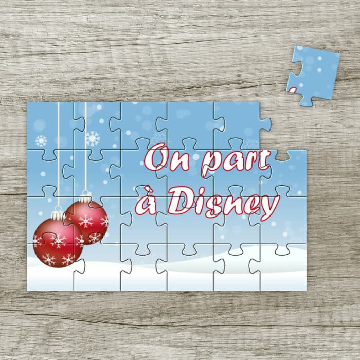 Puzzle personnalisable boules sapin de Noël