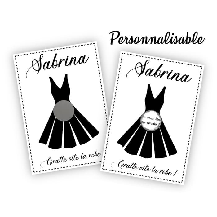Carte à gratter personnalisable "Veux-tu être ma témoin ?" – Demande originale