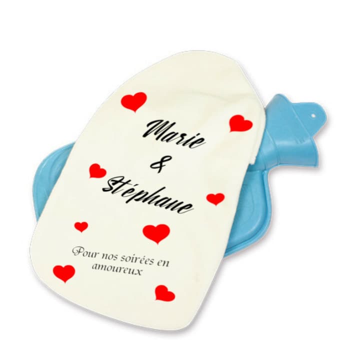 Bouillotte personnalisable pour les amoureux