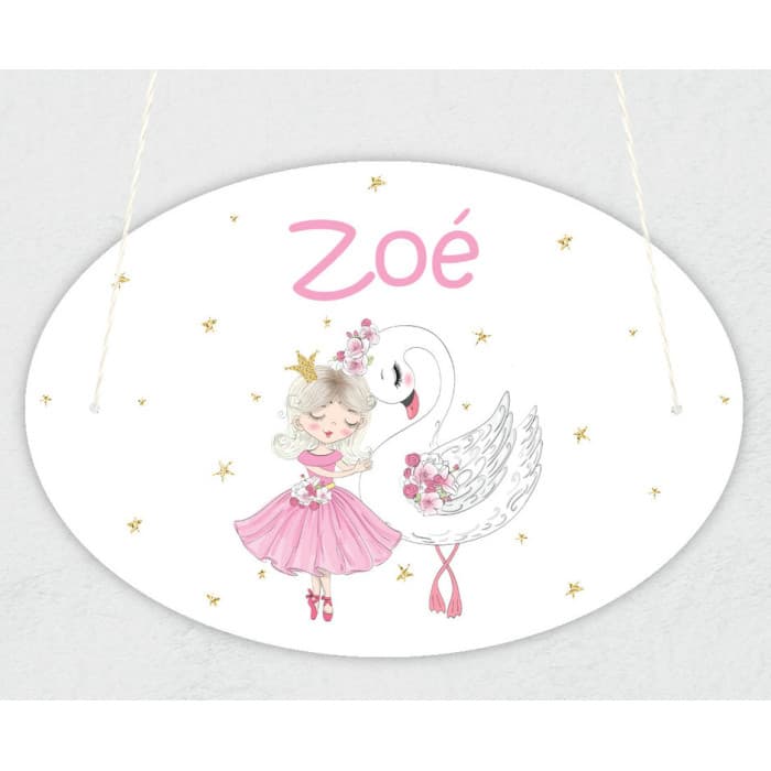 Plaque de porte personnalisable modèle danseuse et cygne