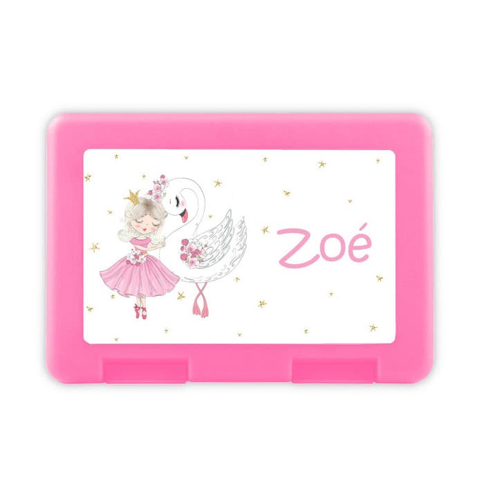 Boîte à goûter personnalisée modèle danseuse et cygne