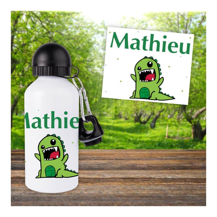 Gourde ou bouteille enfant personnalisée modèle dinosaure