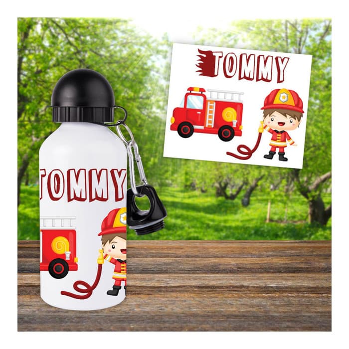 Gourde ou bouteille enfant personnalisée modèle pompier