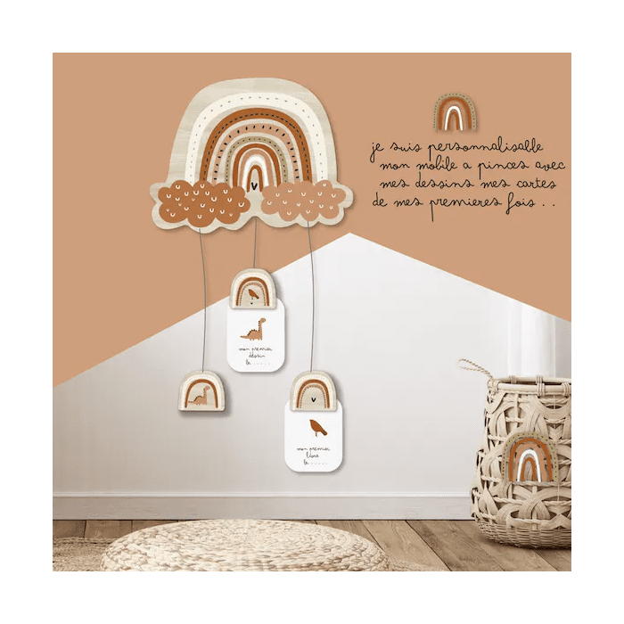 Mobile porte photos en bois RAINBOW marron