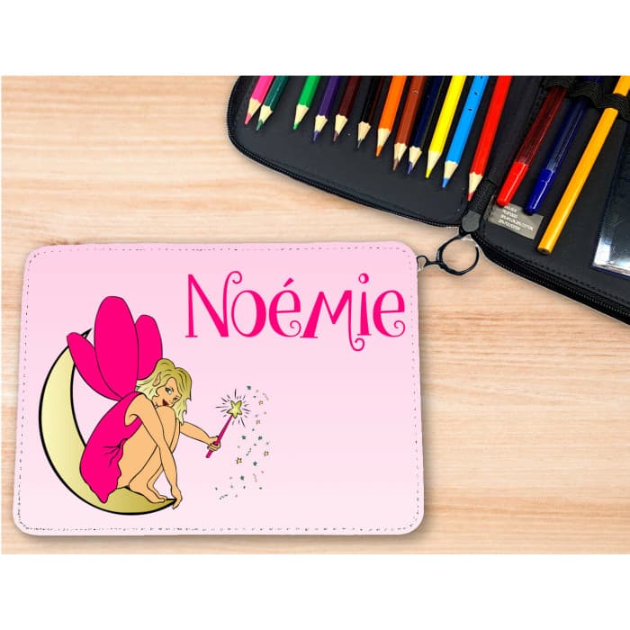 Trousse personnalisable remplie de crayons modèle fée