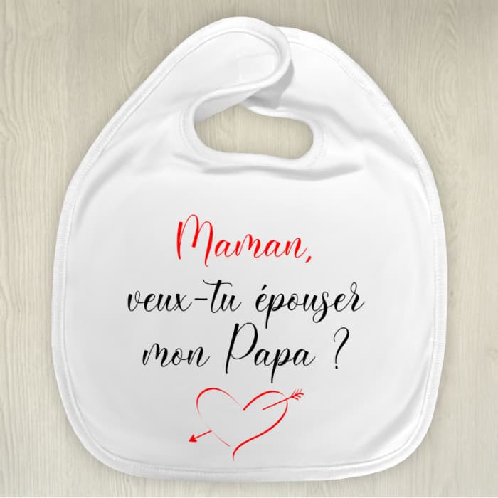 Bavoir personnalisé demande mariage