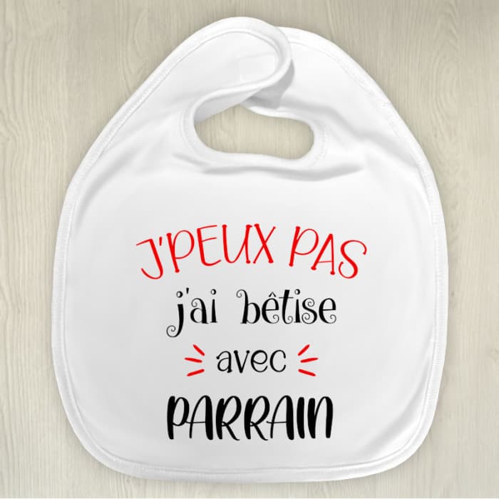 Bavoir bébé personnalisable j'peux pas j'ai bêtise