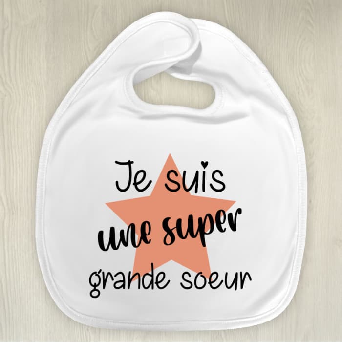 Bavoir personnalisé pour une super grande soeur