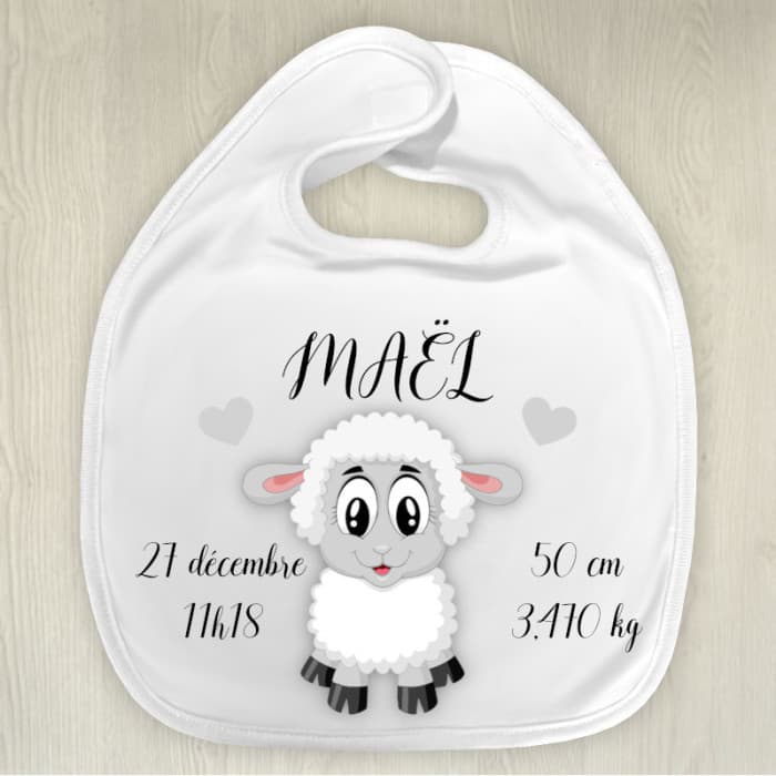 Bavoir personnalisable naissance modèle mouton