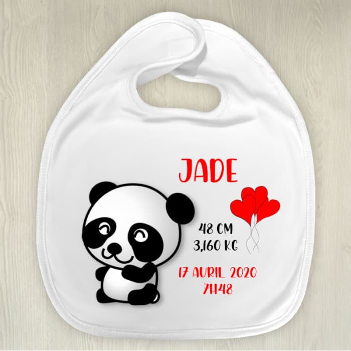 Bavoir personnalisable naissance modèle panda