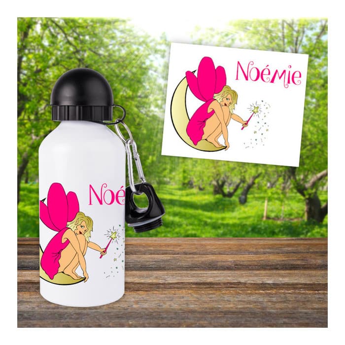 Gourde ou bouteille enfant personnalisée modèle fée