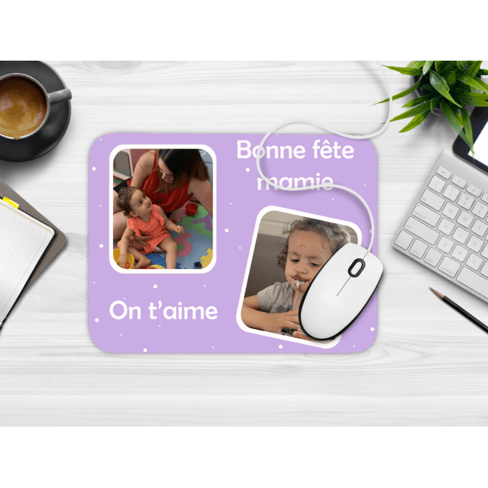 Tapis de souris personnalisable avec photos et messages
