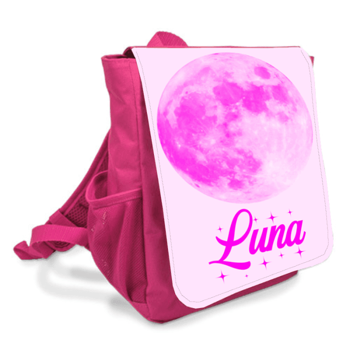 Sac à dos personnalisé enfant modèle lune rose