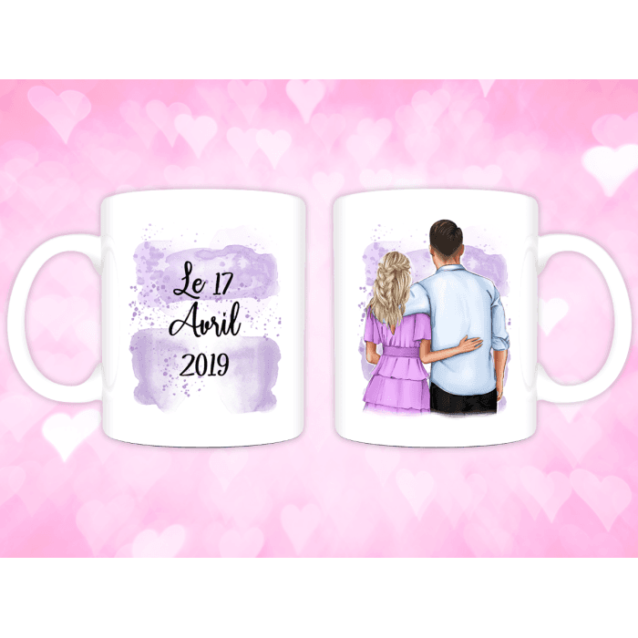Mug recto-verso personnalisable pour les amoureux