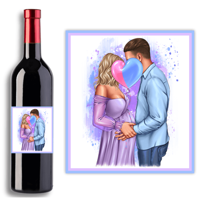Étiquette bouteille de vin personnalisable couple annonce
