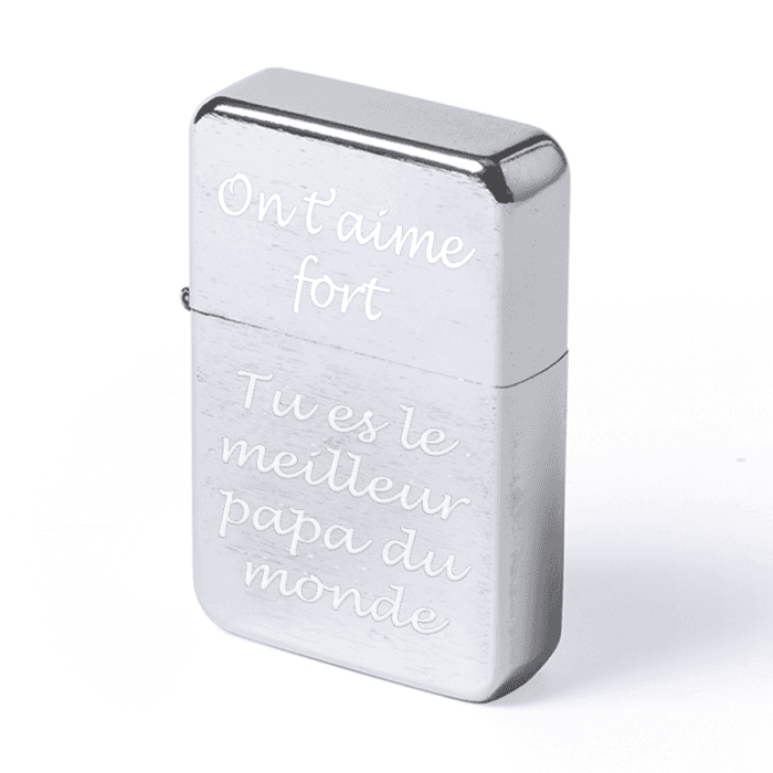 Briquet à essence gravé avec votre message