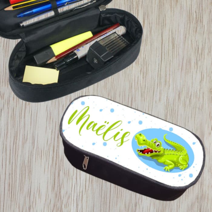 Trousse à crayons personnalisable modèle crocodile