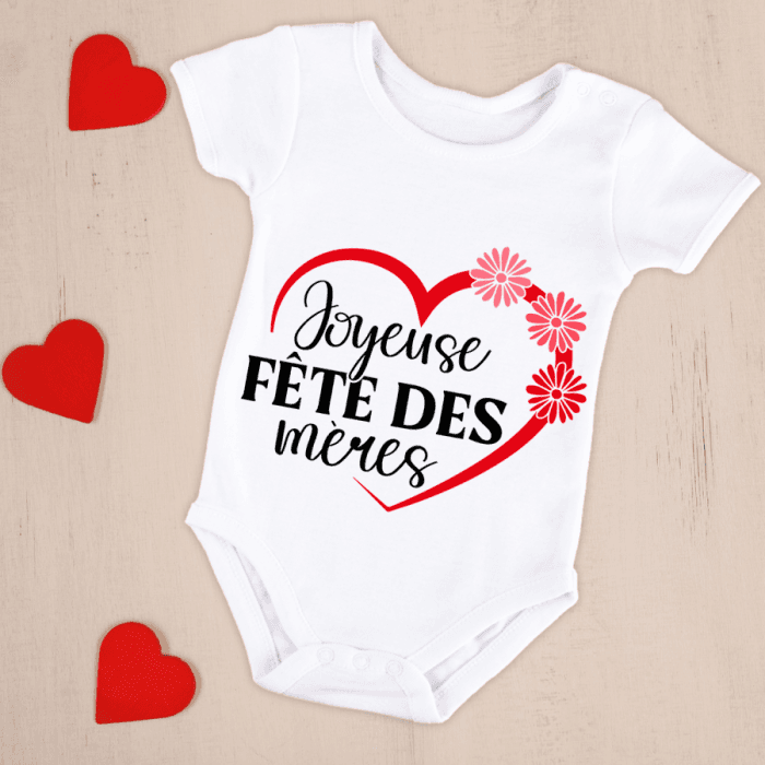 Body bébé ou tee-shirt personnalisé joyeuse fête des mères