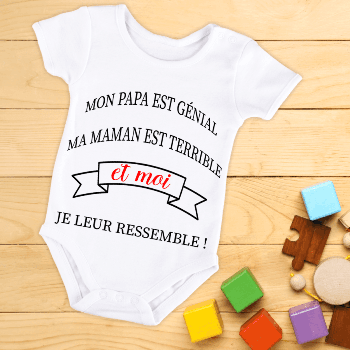Body bébé ou tee-shirt personnalisé Je leur ressemble