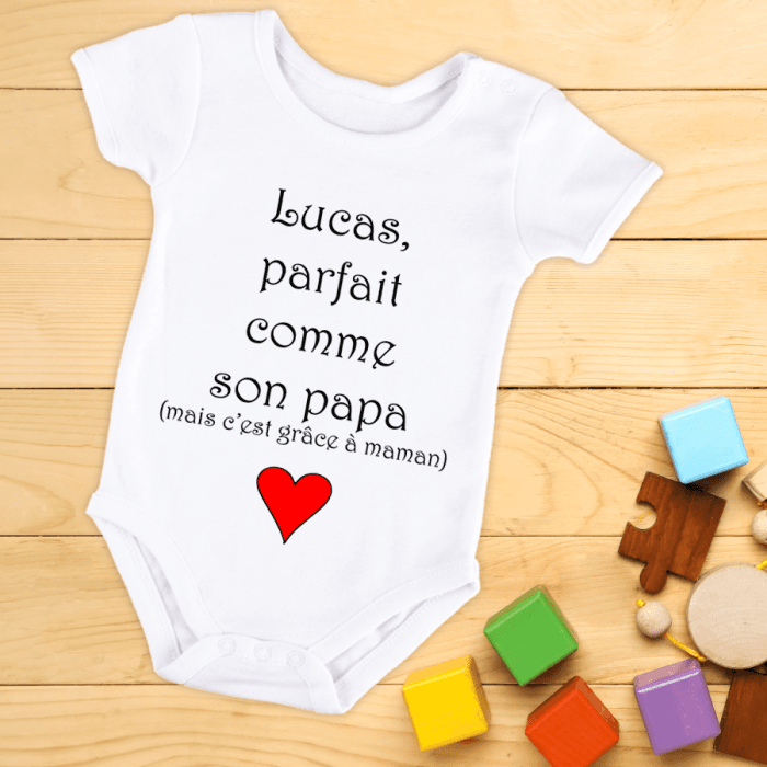 Body ou tee-shirt parfait(e) comme son papa personnalisable