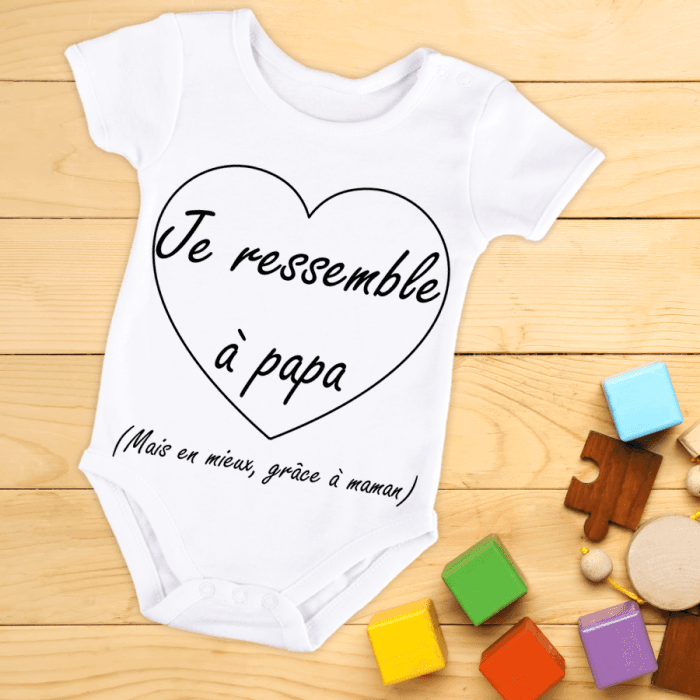 Body bébé ou tee-shirt personnalisé je ressemble à papa
