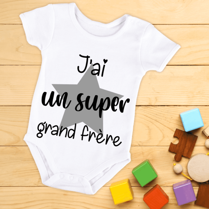 Body bébé ou tee-shirt personnalisé super grand frère