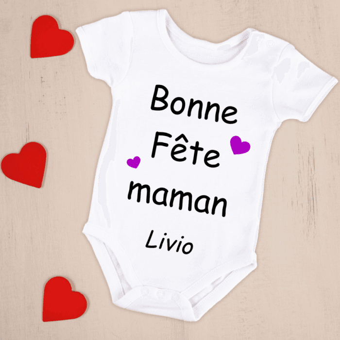 Body bébé ou tee-shirt personnalisable bonne fête maman