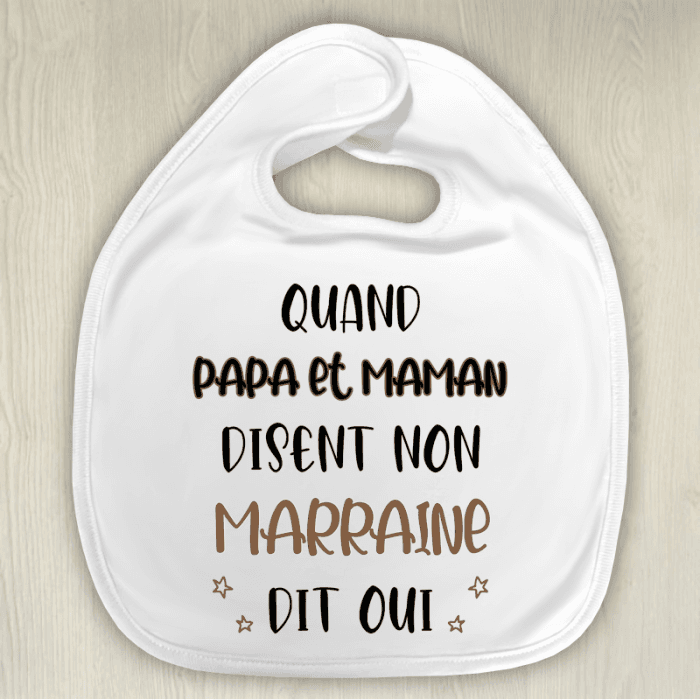 Bavoir bébé personnalisable Quand papa et maman