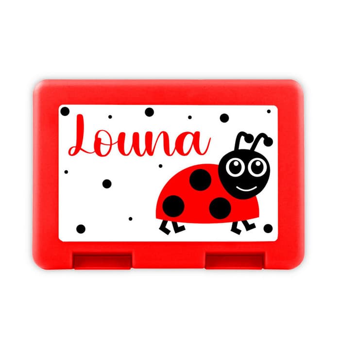 Boîte à goûter personnalisée coccinelle