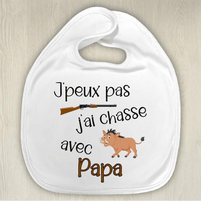 Bavoir bébé personnalisable chasse