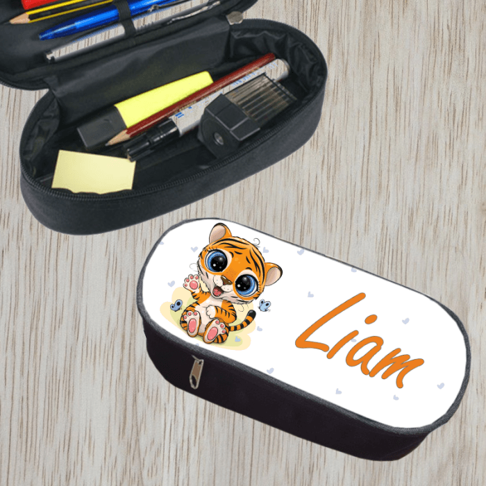 Trousse à crayons personnalisable modèle tigre
