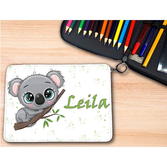 Trousse personnalisable remplie de crayons modèle koala