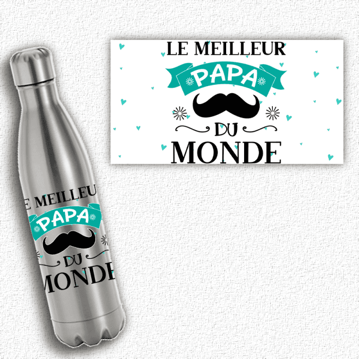 Bouteille isotherme personnalisée meilleur papa du monde