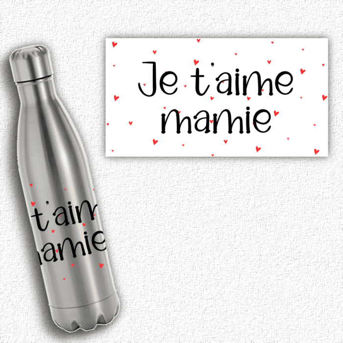 Bouteille isotherme coeurs personnalisable avec votre message