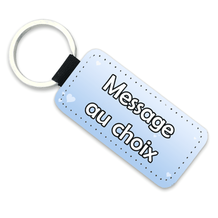 Porte-clé simili cuir personnalisable avec message