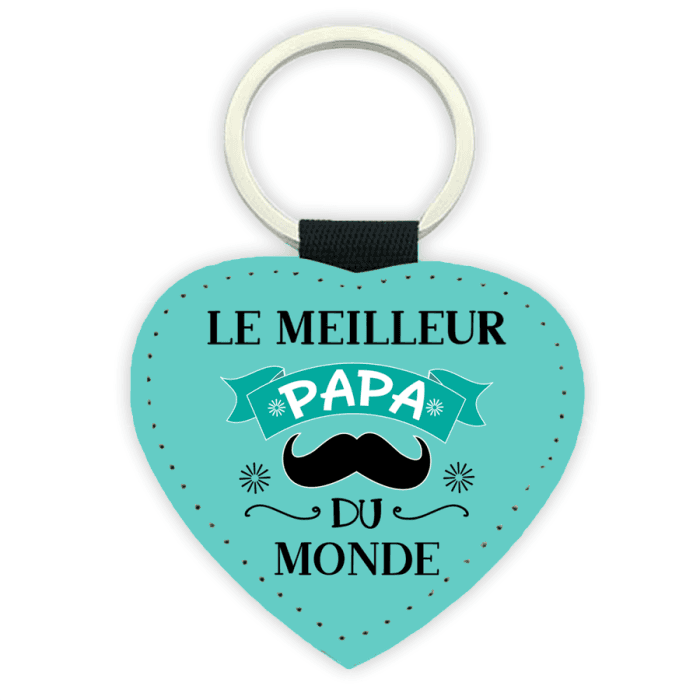 Porte-clé simili cuir meilleur papa