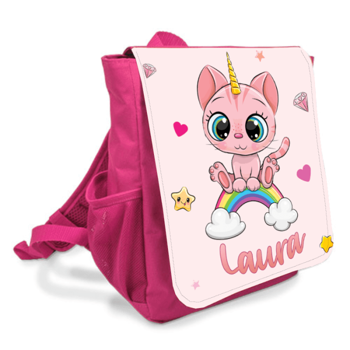 Sac à dos personnalisé enfant modèle chaton rose