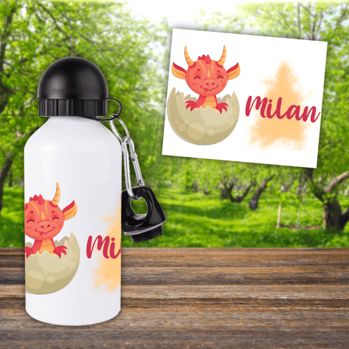 Gourde ou bouteille enfant personnalisée modèle dragon