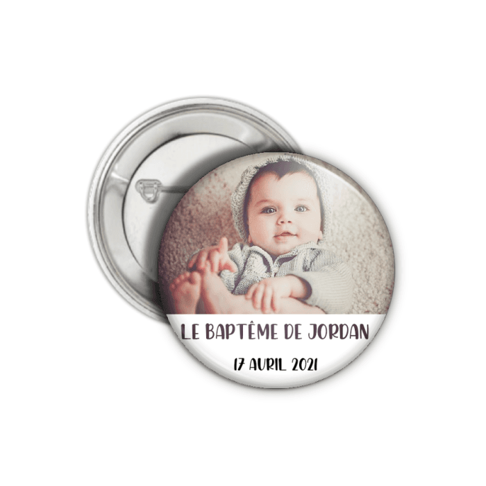 Badge ou magnet ou porte-clé personnalisable avec photo et message