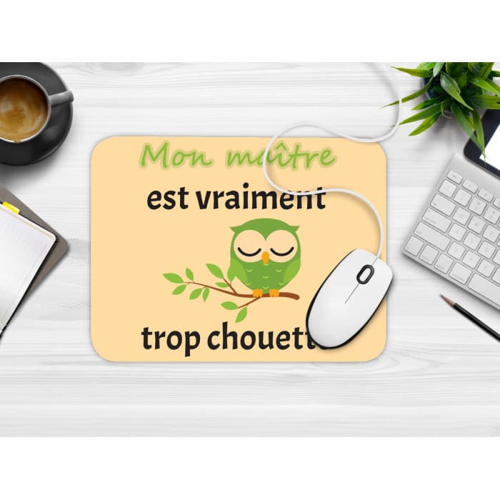 Tapis de souris personnalisable chouette maître/maîtresse/nounou